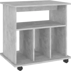 Hot vidaXL Skåp med hjul 60x45x60 cm konstruerat trä Betonggrå