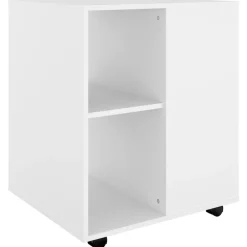 Clearance vidaXL Skåp med hjul 60x53x72 cm konstruerat trä Vit