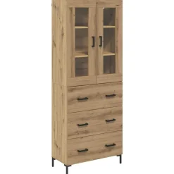 Clearance vidaXL Skåp med låda 2 pcs Konstruerat trä artisan ek