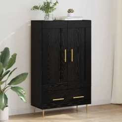 Sale vidaXL Skåp med låda 69,5 x 31 x 115 cm Konstruerat trä Svart ek