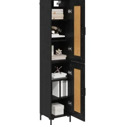 Best vidaXL Skåp 34,5 x 34 x 180 cm Konstruerat trä Svart ek