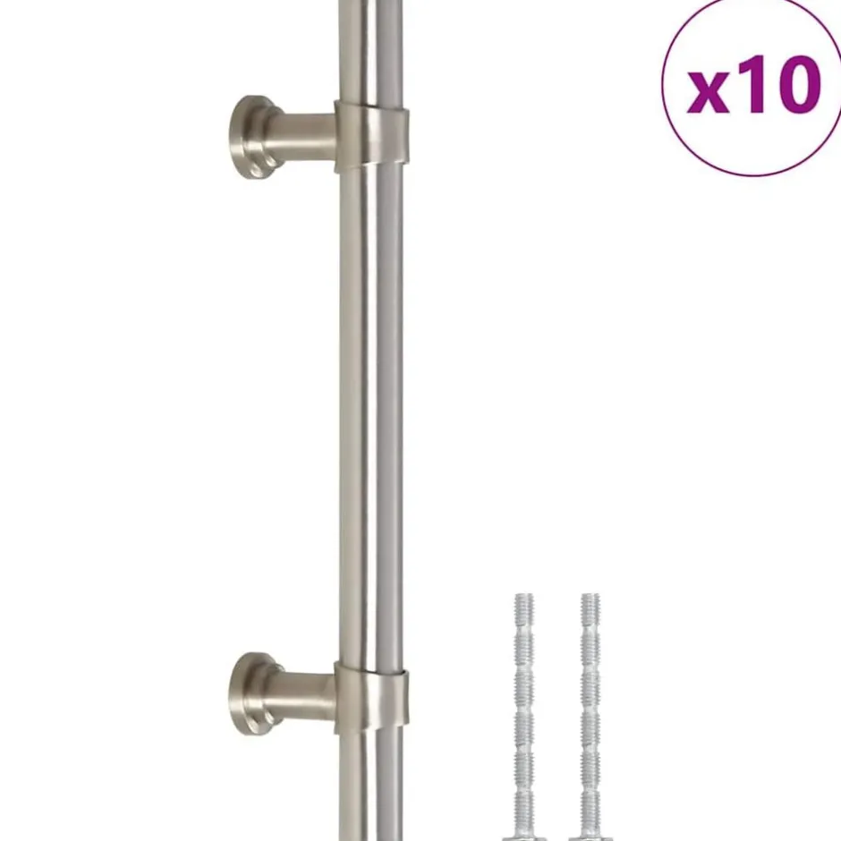 Hot vidaXL Skåphandtag 10 st 96 mm rostfritt stål Silver