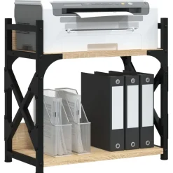 vidaXL Skrivarställ 2 hyllor sonoma-ek 40x20x40 cm konstruerat trä