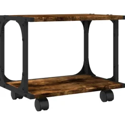 vidaXL Skrivarställ 2 hyllor rökfärgad ek 41x28x33,5cm konstruerat trä