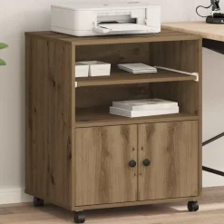 vidaXL Skrivarställ Artisan Ek 60 x 48 x 74 cm Konstruerat trä