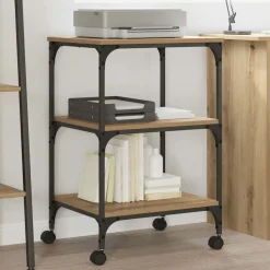 vidaXL Skrivarställ Artisan Ek 50 x 41 x 75 cm Konstruerat trä