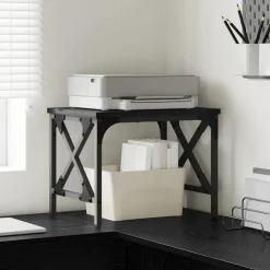 vidaXL Skrivarställ Justerbar Svart Ek 40 x 30 x 31 cm Konstruerat trä