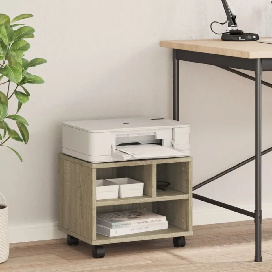 Discount vidaXL Skrivarställ med hjul sonoma-ek 41x32x34,5 cm Sonoma ek