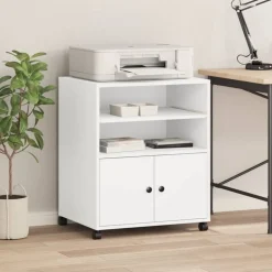 Online vidaXL Skrivarställ med hjul 60x48x74 cm Vit