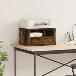 vidaXL Skrivarställ rökfärgad ek 40x32x22,5 cm konstruerat trä