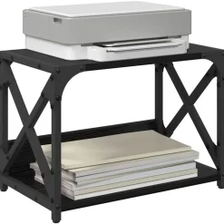 vidaXL Skrivarställ Svart Ek 44 x 26 x 31.5 cm Konstruerat trä