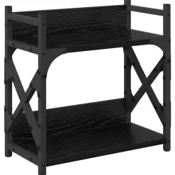 vidaXL Skrivarställ 40 x 20 x 40 cm Konstruerat trä Svart ek