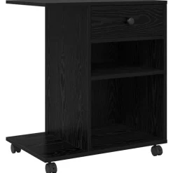 vidaXL Skrivarställ Svart Ek 60 x 40 x 68.5 cm Konstruerat trä