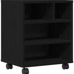 Discount vidaXL Skrivarställ 41 x 32 x 48 cm Konstruerat trä Svart ek