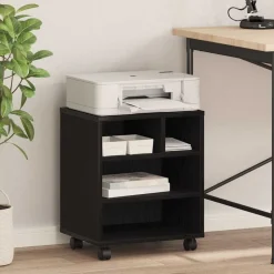 Discount vidaXL Skrivarställ 41 x 32 x 48 cm Konstruerat trä Svart ek
