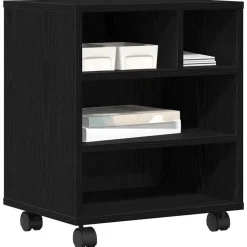 Discount vidaXL Skrivarställ 41 x 32 x 48 cm Konstruerat trä Svart ek