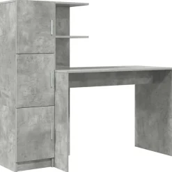 vidaXL Skrivbord 2 pcs Betonggrå