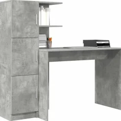 vidaXL Skrivbord 2 pcs Betonggrå