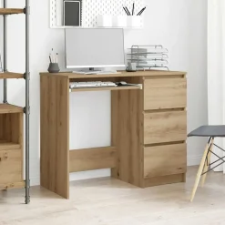 vidaXL Skrivbord artisan ek 90x45x76 cm konstruerat trä