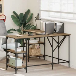 vidaXL Skrivbord Artisan Ek 139 x 139 x 75 cm Konstruerat trä