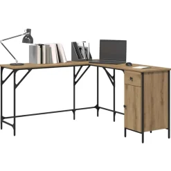 vidaXL Skrivbord Artisan Ek 141 x 141 x 75 cm Konstruerat trä