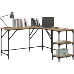 vidaXL Skrivbord Artisan Ek 139 x 139 x 75 cm Konstruerat trä