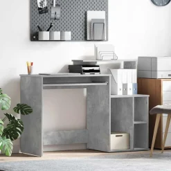 vidaXL Skrivbord Betonggrå 120,5 x 44 x 88,5 cm Konstruerat trä