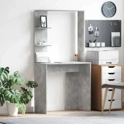vidaXL Skrivbord Betonggrå 78,5 x 37 x 154,5 cm Konstruerat trä