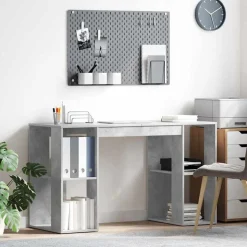 vidaXL Skrivbord Betonggrå 130 x 50,5 x 75 cm Konstruerat trä