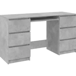 vidaXL Skrivbord betonggrå 140x50x77 cm konstruerat trä