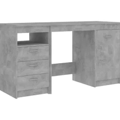 vidaXL Skrivbord betonggrå 140x50x76 cm konstruerat trä