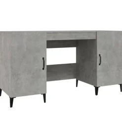 vidaXL Skrivbord betonggrå 140x50x75 cm konstruerat trä