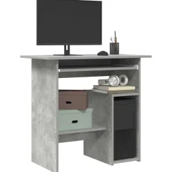 vidaXL Skrivbord betonggrå 80x45x74 cm konstruerat trä