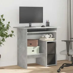 vidaXL Skrivbord betonggrå 80x45x74 cm konstruerat trä