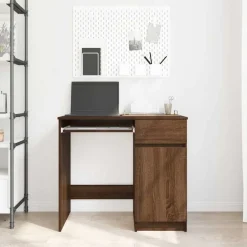 Clearance vidaXL Skrivbord 86x49x76 cm konstruerat trä brun ek