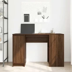 vidaXL Skrivbord brun ek 120x42x76 cm konstruerat trä