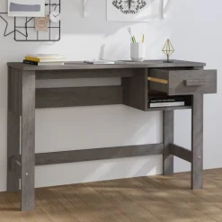 Discount vidaXL Skrivbord HAMAR 110x40x75 cm massiv furu Ljusgrå