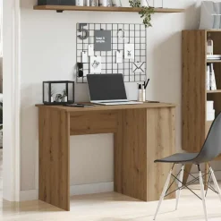 vidaXL Skrivbord hantverksmässig ek 100x55x75 cm konstruerat trä