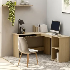 Sale vidaXL Skrivbord L-format sonoma-ek 120x140x75 cm konstruerat trä Sonoma ek