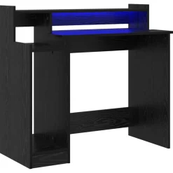 Discount vidaXL Skrivbord med hylla 97 x 45 x 90 cm Konstruerat trä Svart ek