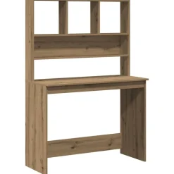 vidaXL Skrivbord med hyllor artisan ek 102x45x148 cm konstruerat trä
