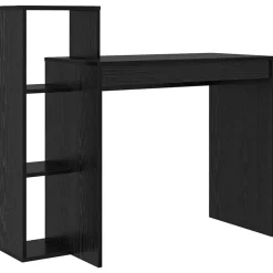 Outlet vidaXL Skrivbord med hylla 100 x 40 x 90 cm Konstruerat trä Svart ek