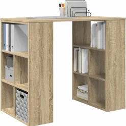 Discount vidaXL Skrivbord med hylla Sonoma-ek 90 x 50 x 75 cm Konstruerat trä Sonoma ek