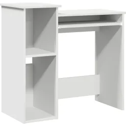 vidaXL Skrivbord med hyllor vit 84x40x78 cm konstruerat trä