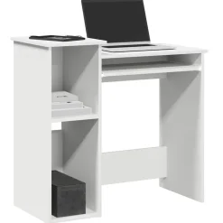 vidaXL Skrivbord med hyllor vit 84x40x78 cm konstruerat trä