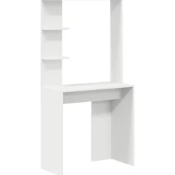 vidaXL Skrivbord med hylla Vit 78,5 x 37 x 154,5 cm Konstruerat trä