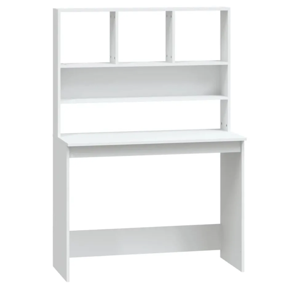 Discount vidaXL Skrivbord med hyllor 102x45x148 cm konstruerat trä Vit