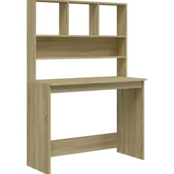 vidaXL Skrivbord med hyllor sonoma-ek 102x45x148 cm konstruerat trä Sonoma ek