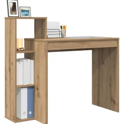 vidaXL Skrivbord med hylla Artisan Ek 100 x 40 x 90 cm Konstruerat trä
