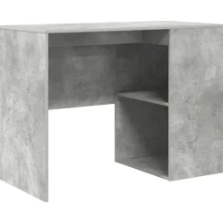 vidaXL Skrivbord med hylla Betonggrå 102 x 50 x 75 cm Konstruerat trä